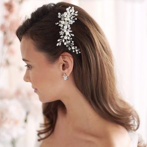 Emmy Floral Comb Rose Gold Bridal Hairpiece
